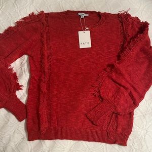 NWT sweater with fringe detail by Fate